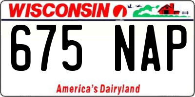 WI license plate 675NAP