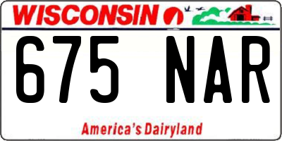 WI license plate 675NAR