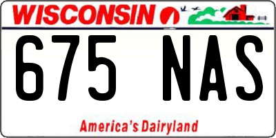 WI license plate 675NAS