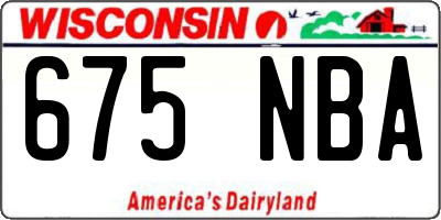 WI license plate 675NBA