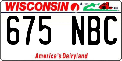 WI license plate 675NBC