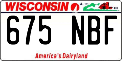 WI license plate 675NBF