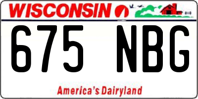 WI license plate 675NBG