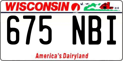 WI license plate 675NBI