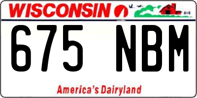 WI license plate 675NBM