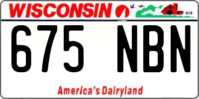 WI license plate 675NBN