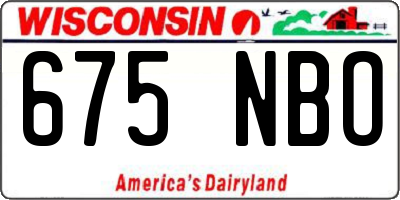 WI license plate 675NBO