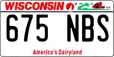 WI license plate 675NBS
