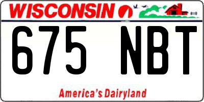 WI license plate 675NBT