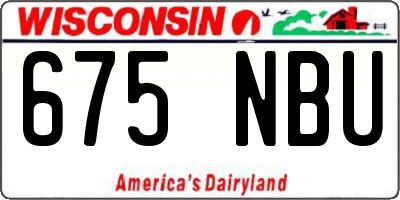 WI license plate 675NBU