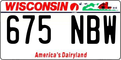 WI license plate 675NBW