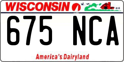WI license plate 675NCA