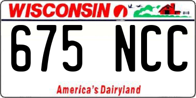 WI license plate 675NCC