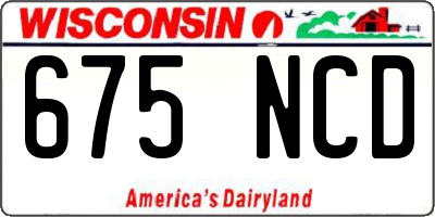 WI license plate 675NCD