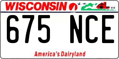 WI license plate 675NCE