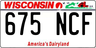 WI license plate 675NCF