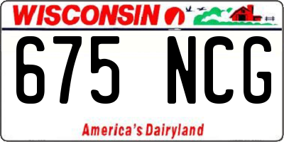 WI license plate 675NCG