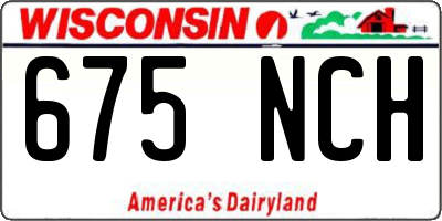WI license plate 675NCH