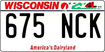 WI license plate 675NCK