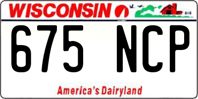 WI license plate 675NCP