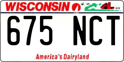 WI license plate 675NCT