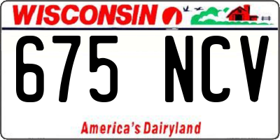 WI license plate 675NCV