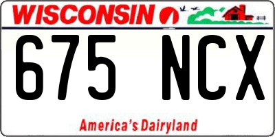 WI license plate 675NCX