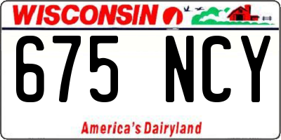 WI license plate 675NCY
