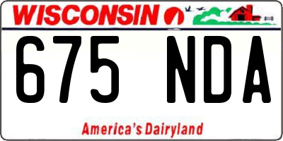 WI license plate 675NDA