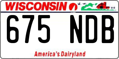 WI license plate 675NDB