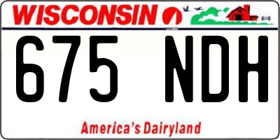 WI license plate 675NDH