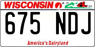 WI license plate 675NDJ