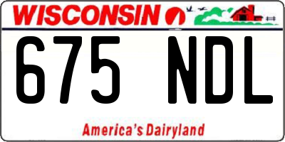 WI license plate 675NDL
