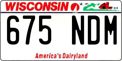 WI license plate 675NDM