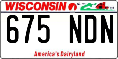 WI license plate 675NDN