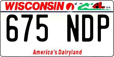 WI license plate 675NDP