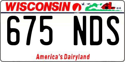 WI license plate 675NDS
