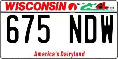 WI license plate 675NDW