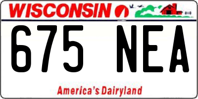 WI license plate 675NEA