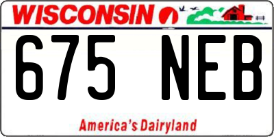WI license plate 675NEB