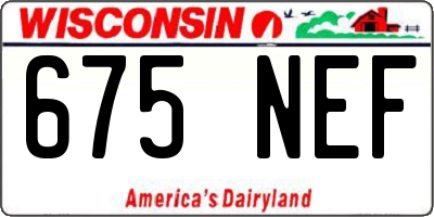 WI license plate 675NEF