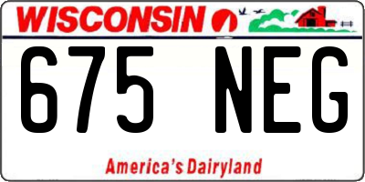 WI license plate 675NEG
