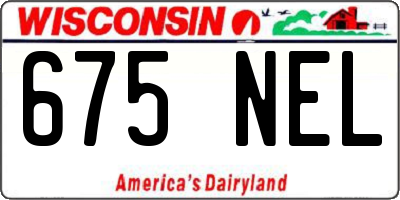 WI license plate 675NEL