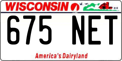 WI license plate 675NET