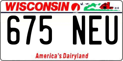 WI license plate 675NEU