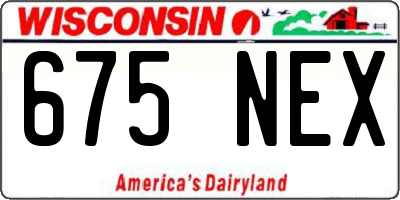 WI license plate 675NEX