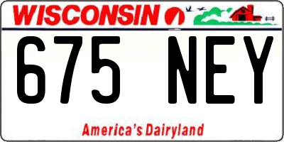 WI license plate 675NEY