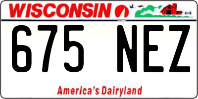 WI license plate 675NEZ