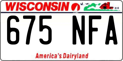 WI license plate 675NFA