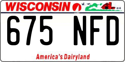 WI license plate 675NFD